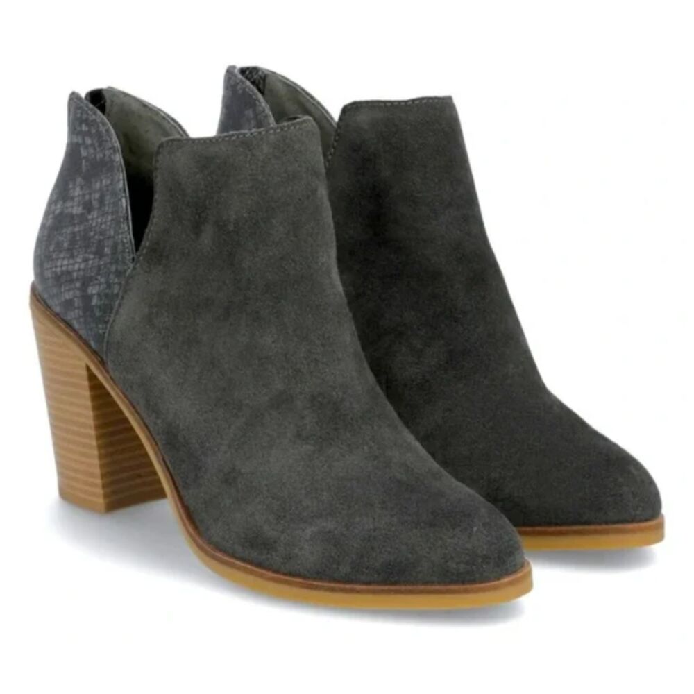 DV8 Dolce Vita Womens 8.5 Dark Gray Faux Suede Ankle Booties Western Boho